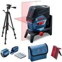Нівелір лазерний Bosch GCL2-50C+RM2+BT150 до 10м, ±0.3мм/м, 4AAx1.5В, IP54, штативі, чохол, мішеннь, 0.6кг