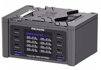 Зарядна станція з цифровою індикацією MECHANIC V-Power 8 Ultra, 2*QC3.0-5В3А,9В2A, 6*PD3.1-(5В / 9В / 12В / 15В)3А,20В2,25A, 220В / 160Вт.114*60*84мм