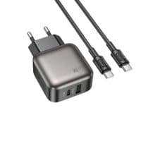 Сетевое зарядное устройство BOROFONE BAS54A Absolute PD20W+QC3.0 charger set (C to C) (EU) Black