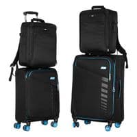 Набір валіз 2E, Trek, (M+S), TSA, 4 колеса, + 2 рюкзаки Cabin (2E-BPET-CABIN-BK), поліестр, чорний
