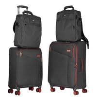 Набір валіз 2E, Trek, (M+S), TSA, 4 колеса, + 2 рюкзаки Cabin (2E-BPET-CABIN-GR), поліестр, сірий