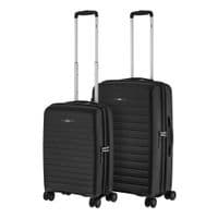 Набір валіз 2E, Aero, поліпропілен, (M+S),TSA, 4 колеса, EXP, чорний