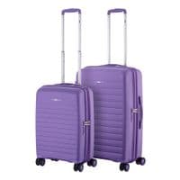 Набір валіз 2E, Aero, поліпропілен, (M+S),TSA, 4 колеса, EXP, лавандовий