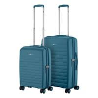 Набір валіз 2E, Aero, поліпропілен, (M+S),TSA, 4 колеса, EXP, синій