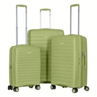 Набор чемоданов 2E, Aero, полипропилен, (L+M+S), TSA, 4 колеса, EXP, оливково-зеленый
