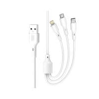 Дата кабель USB 2.0 AM на Lightning + Micro 5P + Type-C 1.0m 2.4A XO (CB-23U3)