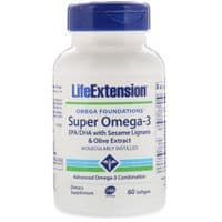 Жирні кислоти Life Extension Супер Омега-3, Omega Foundations, Super Omega-3, 60 желатино (LEX-19836)