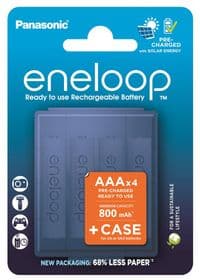 Аккумулятор Panasonic Eneloop NI-MH AAA 800 мАч, 4 шт, с кейсом для хранения