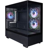 Корпус 1stPlayer Mi5-BK-2FC7R-1FC7, Black, без БП, Mini Tower, Micro ATX/Mini ITX, 1xUSB 3.0/1xUSB 2.0, макс. CPU – 185 мм/VGA – 360 мм, 3x120 мм ARGB, боковая и передняя панель из закаленного стекла
