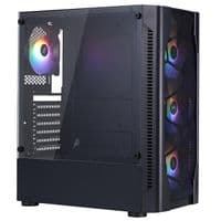 Корпус 1stPlayer D4-BK-4F1, Black, без БП, Midi Tower, ATX/Micro ATX/Mini ITX, 1xUSB 3.0/2xUSB 2.0, макс. CPU - 160 мм/VGA - 305 мм, 4x120 мм RGB, боковая панель из закаленного стекла