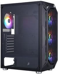 Корпус 1stPlayer X6-BK-4F1, Black, без БП, Midi Tower, ATX/Micro ATX/Mini ITX, 1xUSB 3.0/2xUSB 2.0, макс. CPU – 165 мм/VGA – 320 мм, 4x120 мм RGB, боковая панель из закаленного стекла