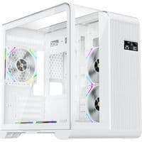 Корпус 1stPlayer RT5, White, без БП, Midi Tower, Micro ATX/Mini ITX, 2xUSB 3.0/1xUSB 2.0, макс. CPU – 157 мм/VGA – 330 мм, боковая, передняя и верхняя панель из закаленного стекла, цифровой LED экран