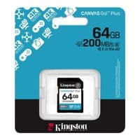 Карта памяти SDXC (UHS-1 U3) Kingston Canvas Go! Plus 64Gb class 10 A2 V30 (R200MB/s)