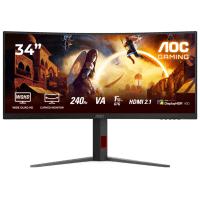 Монiтор TFT AOC 34" CU34G4Z 21:9 VA Curved WQHD 240Hz 400nit HDMI DP USB Height