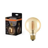 Лампа OSRAM LED E27 6.5Вт 2700К 725Лм G95 филаментная дымируемая Vintage 1906