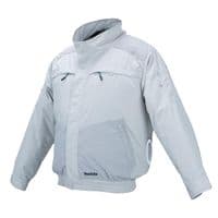 Куртка акумуляторна Makita LXT, 18В, з вентиляцією, поліестер, розміт L, білий, 0.44кг