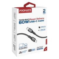 Кабель Promate USB Type-C - USB Type-C (M/M), 3A, 60W, 1.2 м, Чорний (fletchlink-cc.black)