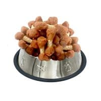 Лакомство для собак Lucky Star Гантельки с мясом утки на прессованной кости из сыромятной кожи 6 см 500 г (4820112457891)