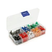 Набір клем / наконечників 400шт (O-100, R-100, W-50, G-50, Y-25, B-25, Bl-25, A-25) у боксі