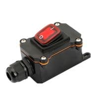Переключатель внешнего монтажа, красная кнопка с подсветкой, IP65, 12-24V, Black