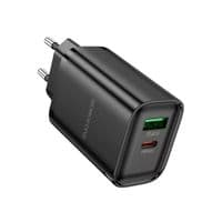 Зарядний пристрій BOROFONE BA87A 110-240V, PD65W+Q3.0, USB+Type-C, чорний, блістер