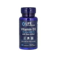 Витаминно-минеральный комплекс Life Extension Витамин D3 с морским йодом, 125 мкг (5000 МЕ), Vitamin D3 with Sea-Iodine (LEX-17586)