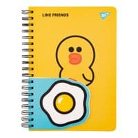 Блокнот Yes 2 в 1 В5 В7 80 л 20 л двойная спираль Line Friends Sally клетка (151780)
