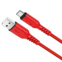 Кабель HOCO X59 USB на Type-C 3A, 1 м, нейлон, TPE роз'єми, червоний
