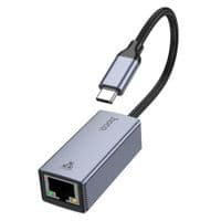 Сетевой адаптер HOCO UA37 Type-C ethernet adapter (1000 Mbps) Metal Gray