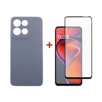 Чохол до мобільного телефона Dengos Motorola G15/G15 Power Carbon + glass (Grey) (DG-KM-147)
