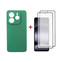 Чохол до мобільного телефона Dengos Xiaomi Redmi Note 14 5G Soft + glass 2pcs (Mint) (DG-CTG2P-14)