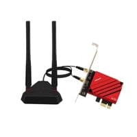Мережева карта PCI-E x1, Fenvi FV-BE8800Pro, WiFi 7 (до 8800 Mbps), Bluetooth 5.4, Intel BE200, радіатор, 2 зовнішні антени, підставка (!!! працює лише з процесорами Intel !!!)