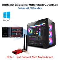 Мережева карта PCI-E x1, Fenvi FV-BE8800, WiFi 7 (до 8800 Mbps), Bluetooth 5.4, Intel BE200, радіатор, 2 зовнішні антени (!!! працює лише з процесорами Intel !!!)