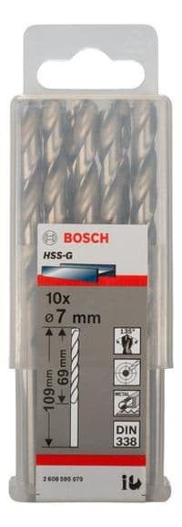 Свердло Bosch HSS-G 7 мм., 10 шт., по металу