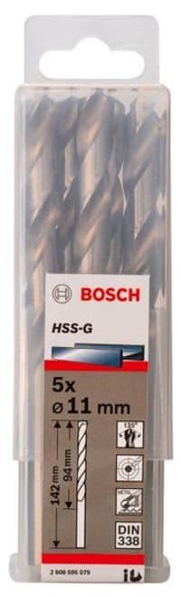 Свердло Bosch HSS-G  11 мм., 5 шт., по металу