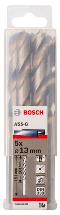 Свердло Bosch HSS-G  13 мм., 5 шт., по металу
