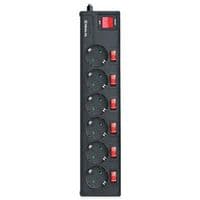 Мережевий фільтр живлення REAL-EL RS-6 EXTRA 1.8m, black (EL122300001)