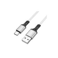 Кабель BOROFONE BX83 Type-C Famous силіконовий кабель для зарядки та передачі даних білого кольору