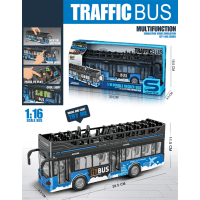 Игрушка DIY TOYS Инерционный двухэтажный автобус со звуком. и светл. эффектами, дверца открывается