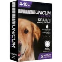 Краплі для тварин Unicum COMPLEX від бліх, кліщів та гельмінтів на холку для собак 4-10 кг/4 шт (4820150202514)