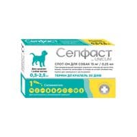 Капли для животных Селфаст от блох, клещей и гельминтов для собак 0.5-2.5 кг (4820275971463)