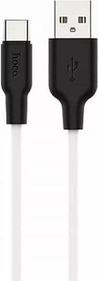 Кабель HOCO X21 Plus USB to Type-C 3A, 2m, silicone, silicone connectors, Black+White