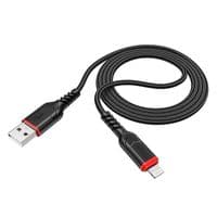 Кабель HOCO X59 USB to iP 2.4A, 1m, nylon, TPE connectors, Black