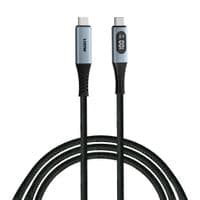 Кабель живлення та синхронізації Verbatim з дісплеєм  100 Вт /USB-C–USB-C /120 см-чорний