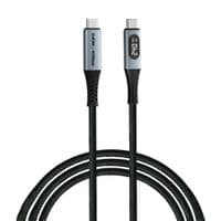 Кабель питания и синхронизации Verbatim с дисплеем 240 Вт /USB-C-USB-C /120 см-черный