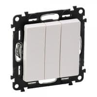 Выключатель Legrand 10АХ 250В 3-клавишный, винтовые клемы Белый, Valena LIFE