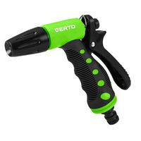Зрошувач ручний Verto, пістолетний, 1/2"-3/4", 2 функції, регулювання напору/розпилення води, тримач двокомпонентний