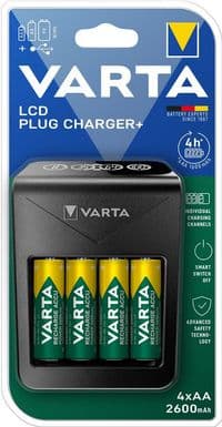 Зарядний пристрій Varta Lcd Plug Charger 4хNI MH AA2600 мА•рік