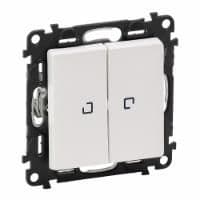 Выключатель Legrand 10АХ 250В 2-клавишный с подсветкой Белый, Valena LIFE