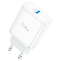 СЗУ 110-240V HOCO C104A 1xUSB-C, PD20W, White, Box